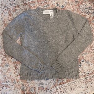 Liz Claiborne Gray Crew Neck Sweater Classic Knit